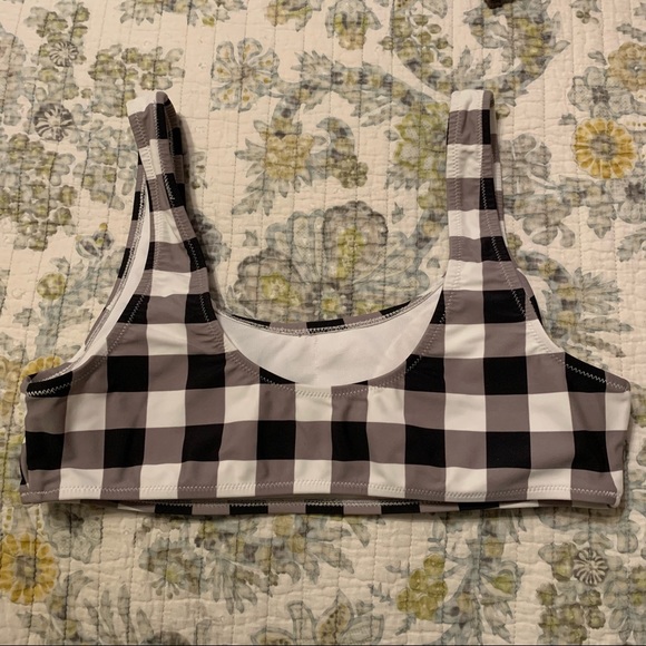 Cabana Del Sol Buffalo Plaid Bathing Suit Top Size Large - Picture 2 of 4